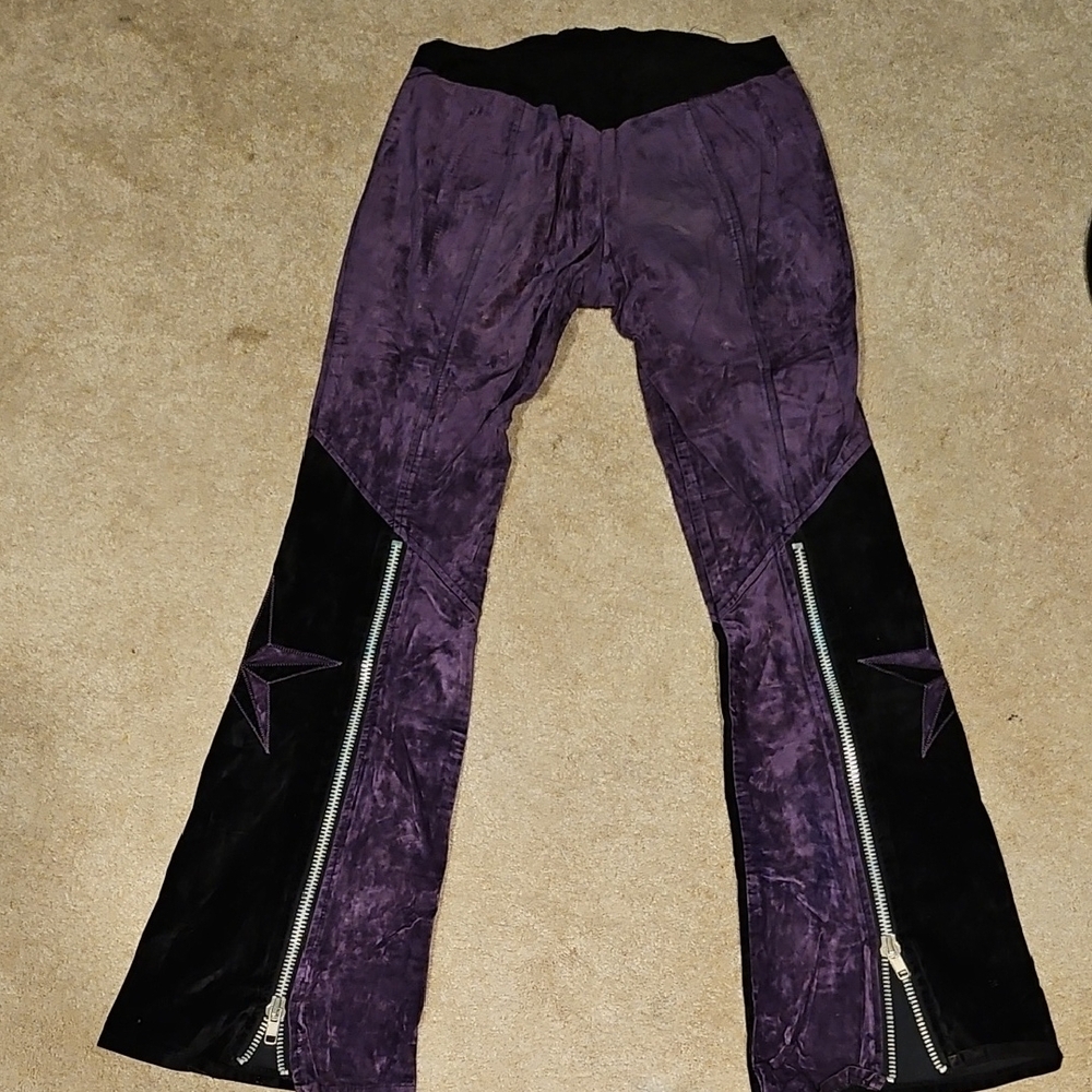 Purple and Black Boot Cut Pants